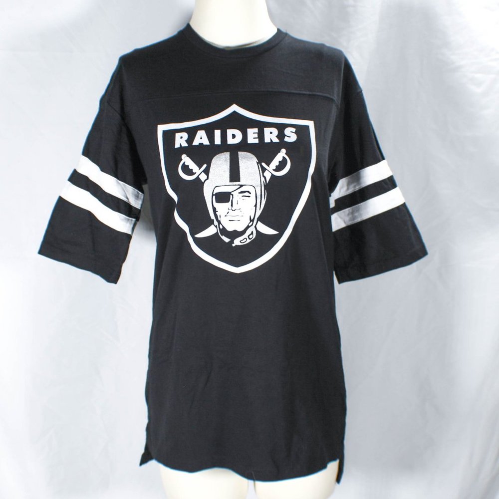 NFL Raiders Shirt XS Long/Tall Cut Varsity Sleeve Street Style Casual Sporty